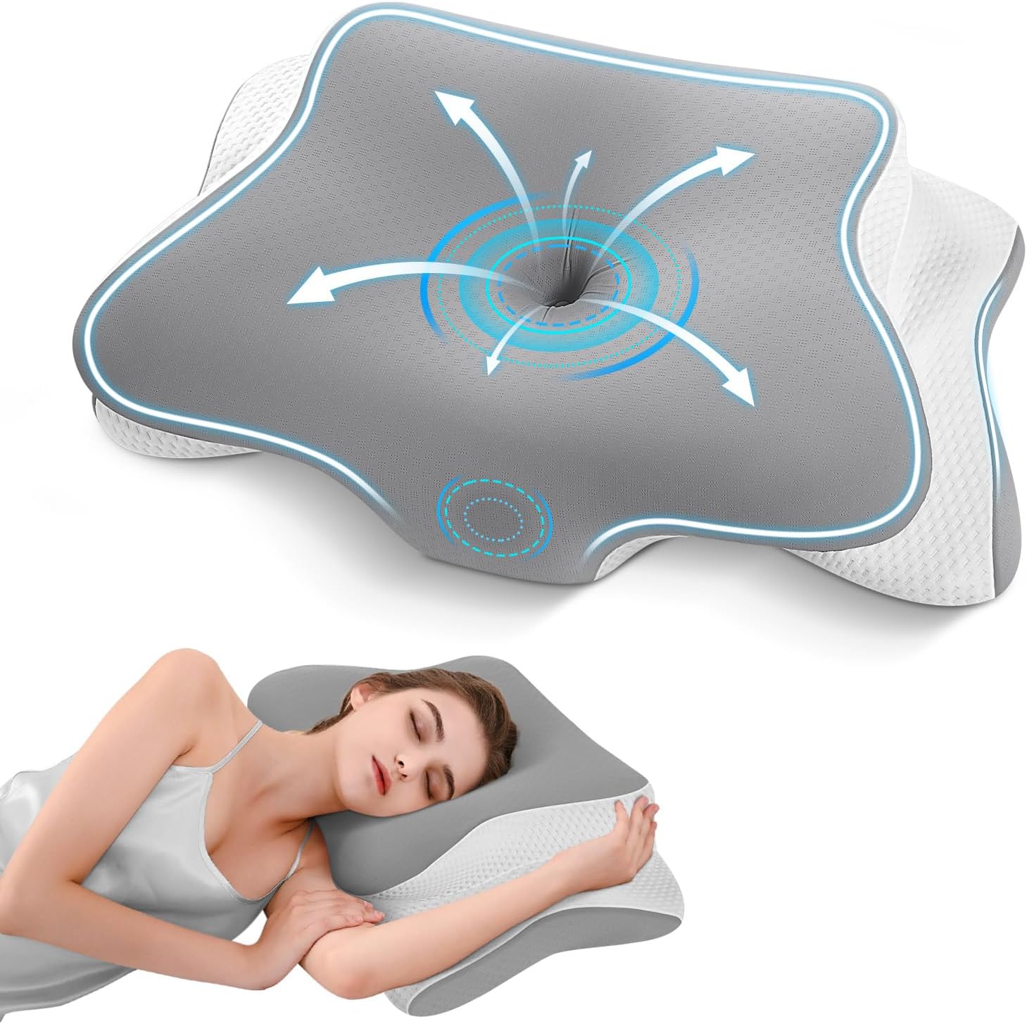 almohada viscoelástica diseño mariposa